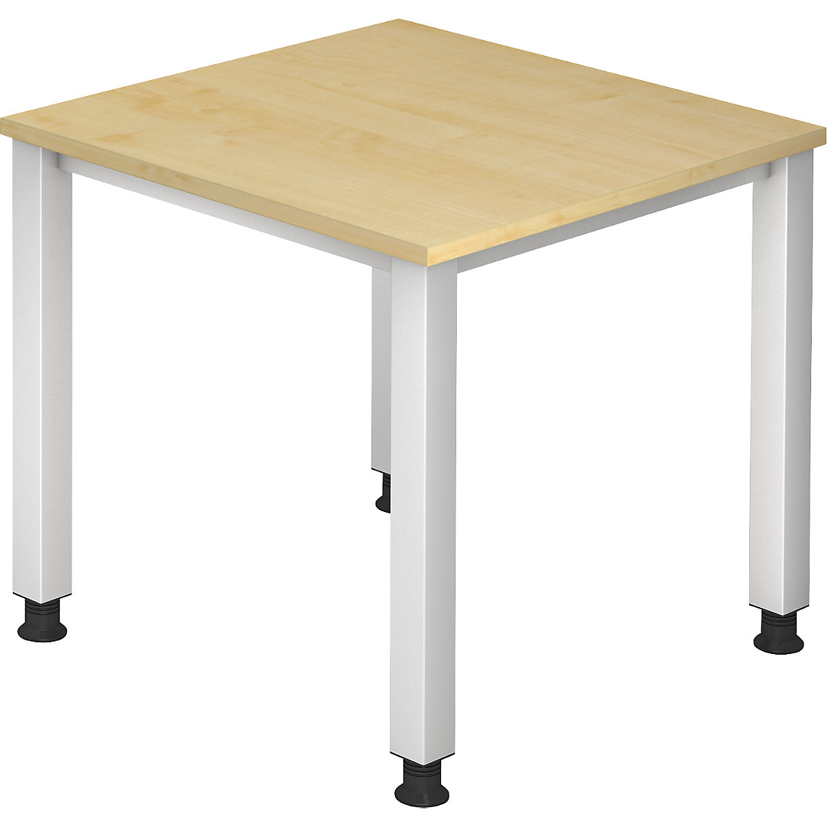 Secretária – eurokraft pro, estrutura de 4 pés, largura 800 mm, cinza alumínio/imitação de ácer-0