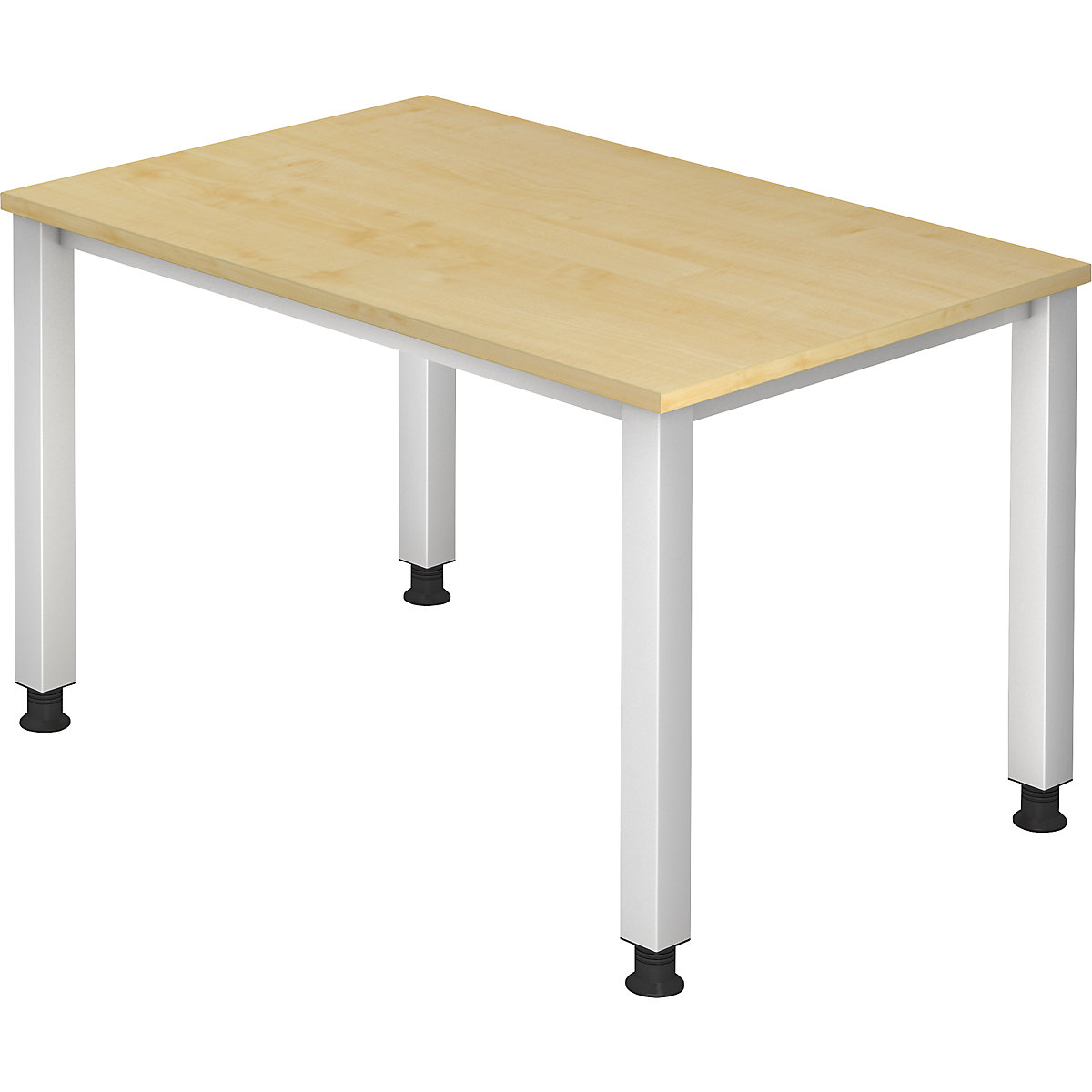 Secretária – eurokraft pro, estrutura de 4 pés, largura 1200 mm, cinza alumínio/imitação de ácer-0