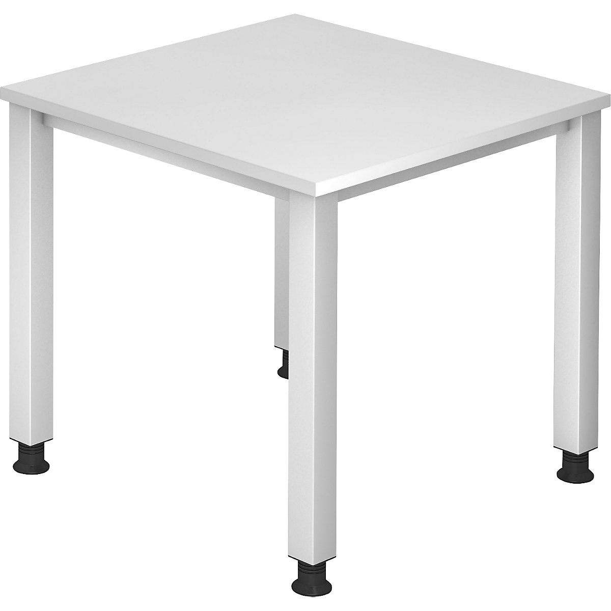 Secretária – eurokraft pro, estrutura de 4 pés, largura 800 mm, cinza alumínio/branco-0