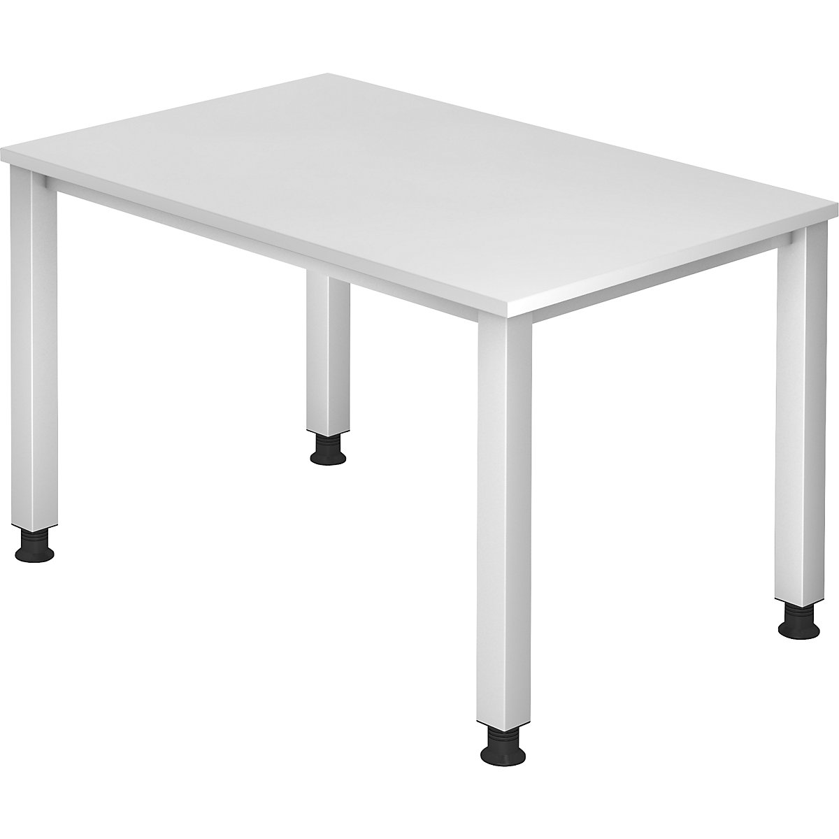 Secretária – eurokraft pro, estrutura de 4 pés, largura 1200 mm, cinza alumínio/branco-0