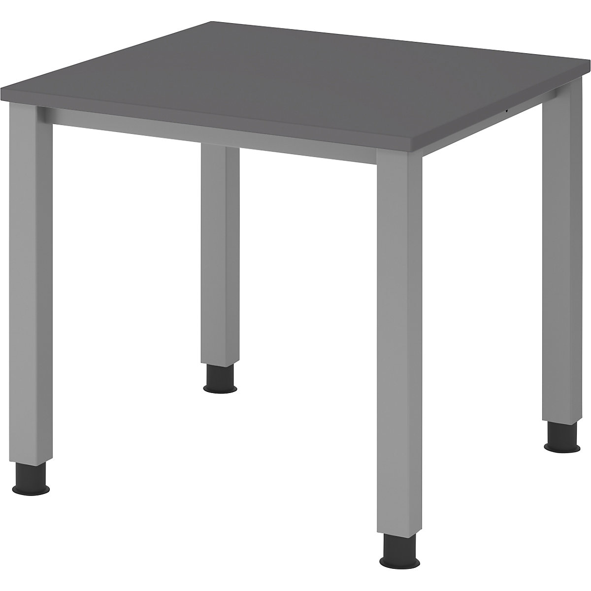 Secretária – eurokraft pro, estrutura de 4 pés, largura 800 mm, cinza alumínio/grafite-0