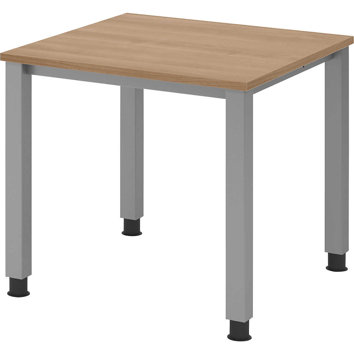 Secretária – eurokraft pro, estrutura de 4 pés, largura 800 mm, cinza alumínio/nogueira-0