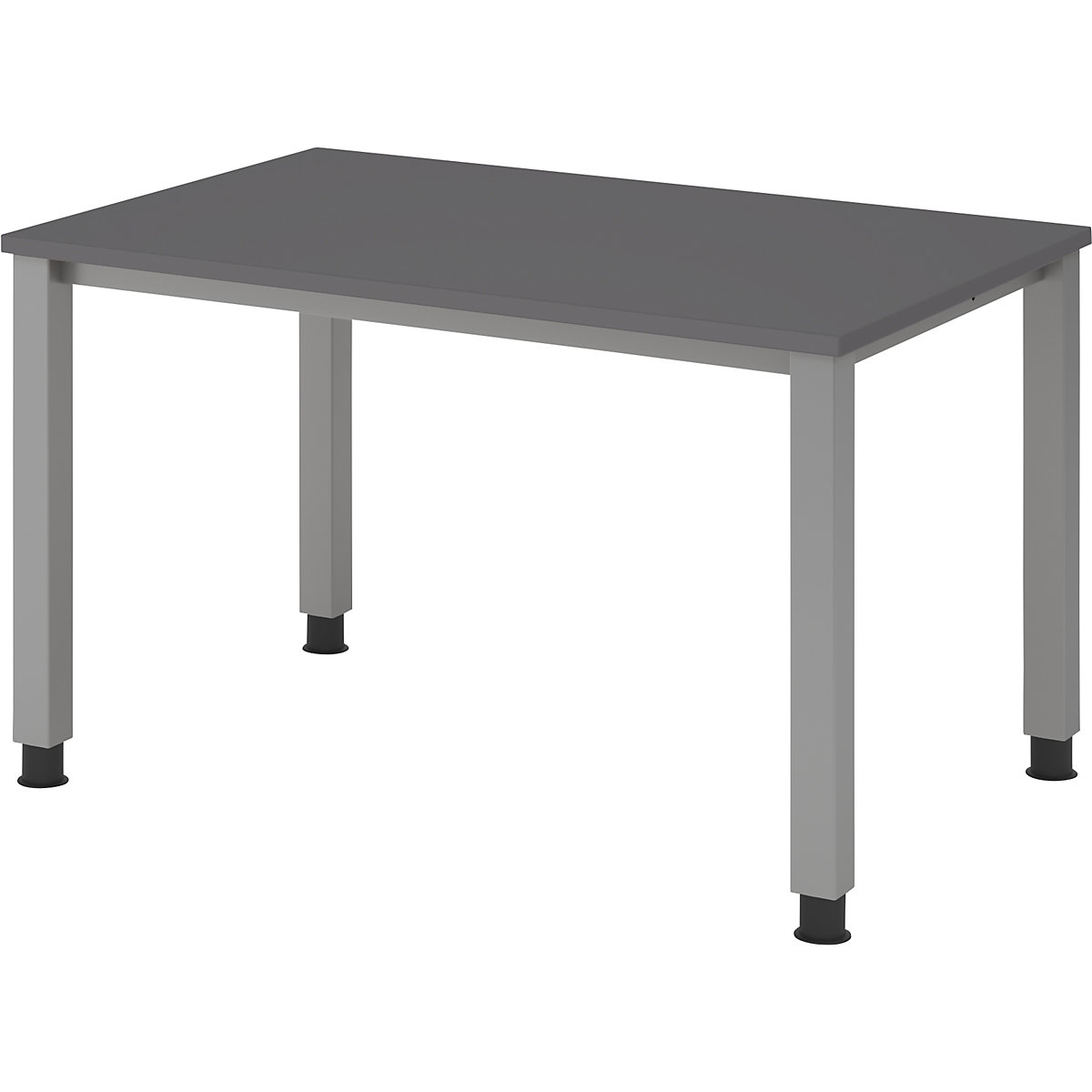 Secretária – eurokraft pro, estrutura de 4 pés, largura 1200 mm, cinza alumínio/grafite-0
