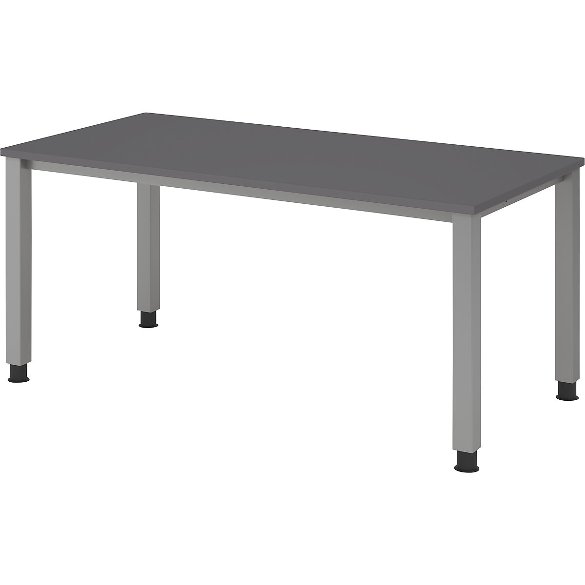 Secretária – eurokraft pro, estrutura de 4 pés, largura 1600 mm, cinza alumínio/grafite-0