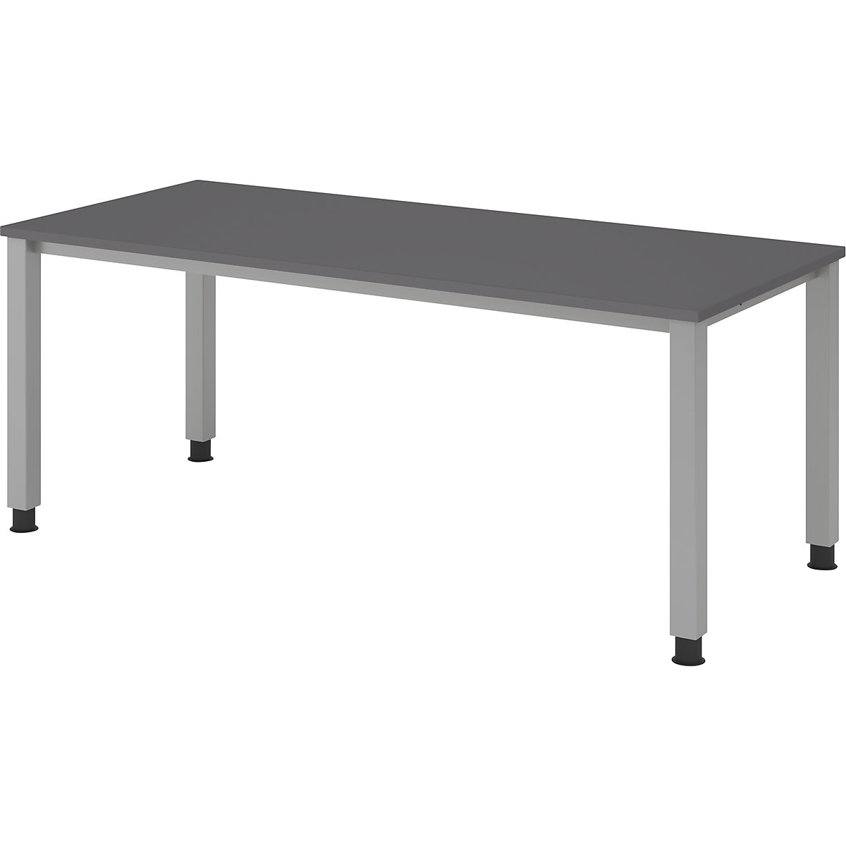 Secretária – eurokraft pro, estrutura de 4 pés, largura 1800 mm, cinza alumínio/grafite-0