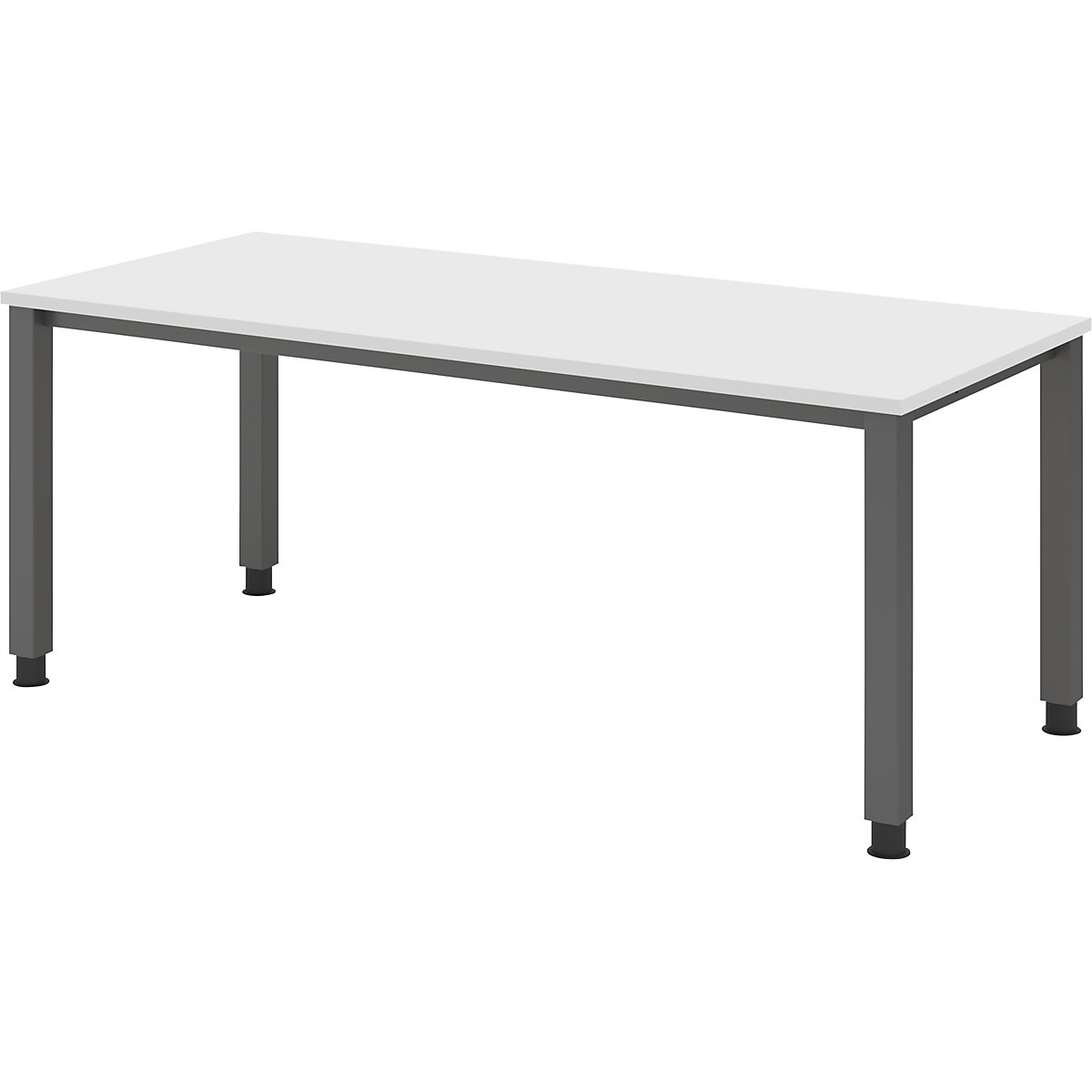 Secretária – eurokraft pro, estrutura de 4 pés, largura 1800 mm, grafite/branco-0