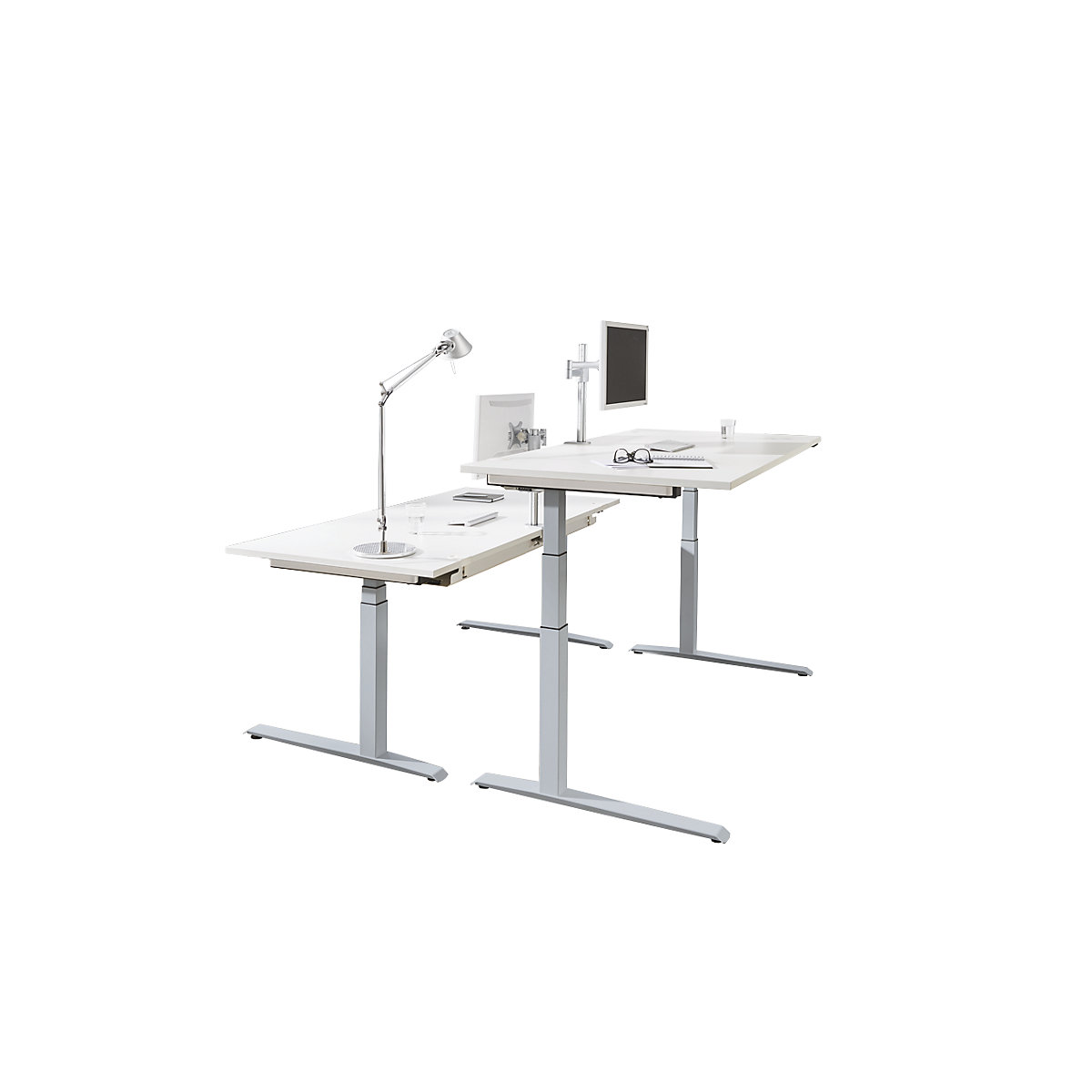 Secretária, branco/cinza alumínio P12 – eurokraft pro (Imagem do produto 2)-1