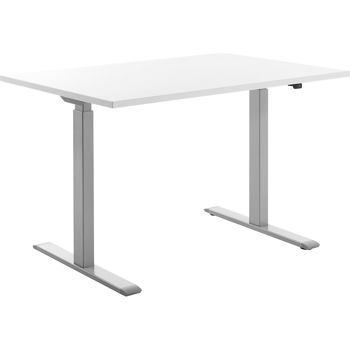 Secretária, regulável eletricamente em altura – Topstar, reta, LxP 1200 x 800 mm, branco/cinzento-0