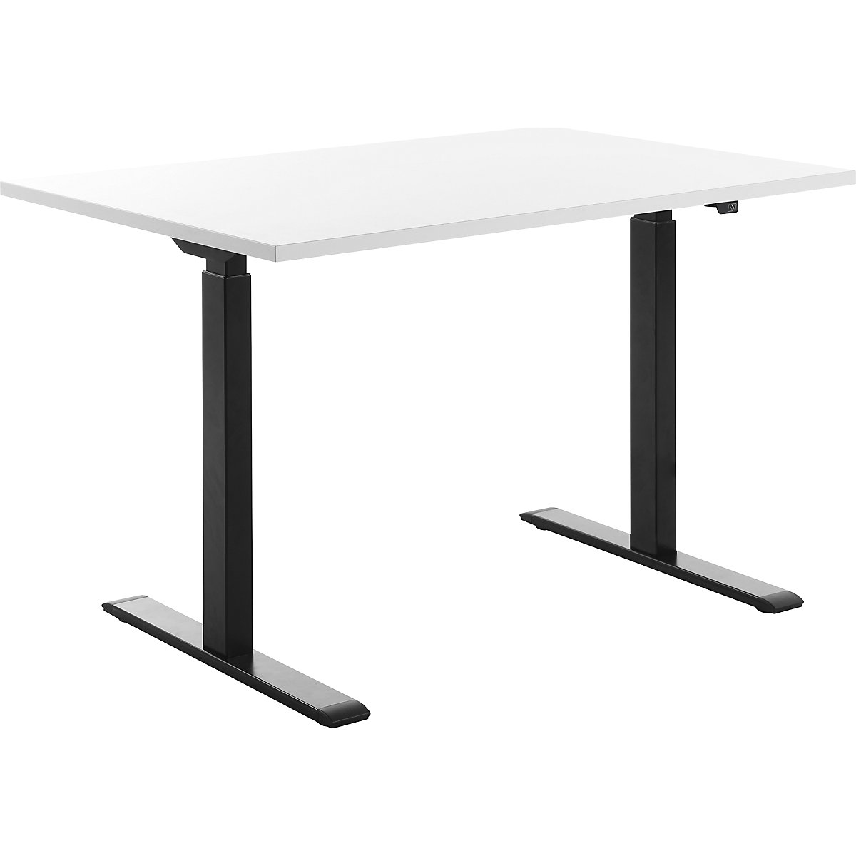 Secretária, regulável eletricamente em altura – Topstar, reta, LxP 1200 x 800 mm, branco/preto-0