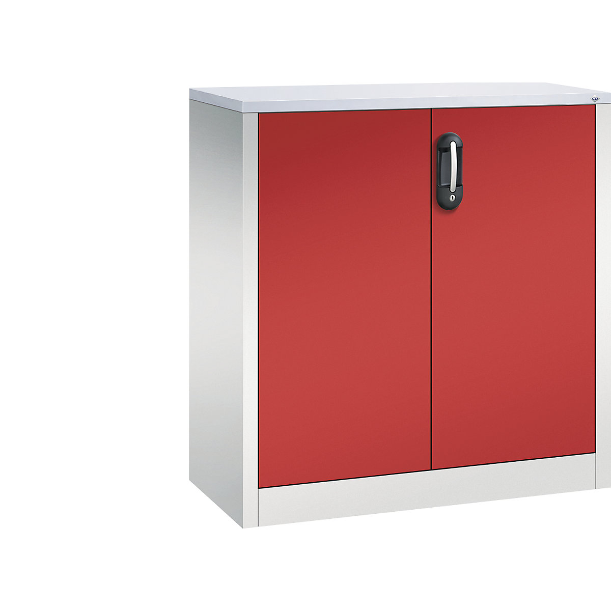 Armário de arquivo auxiliar ACURADO – C+P, 2 alturas de pastas, AxLxP 1000 x 930 x 400 mm, cinzento claro/vermelho fogo-0