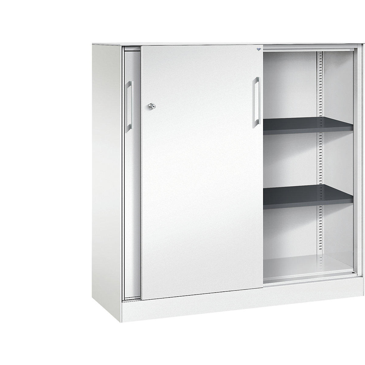 Armário de portas de correr ASISTO, altura 1292 mm – C+P, largura 1200 mm, branco trânsito/branco trânsito-0