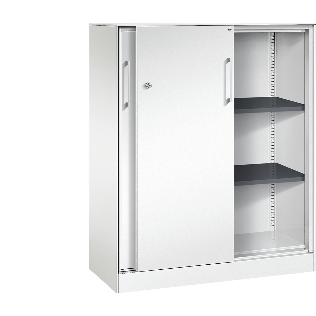 Armário de portas de correr ASISTO, altura 1292 mm – C+P, largura 1000 mm, branco trânsito/branco trânsito-0
