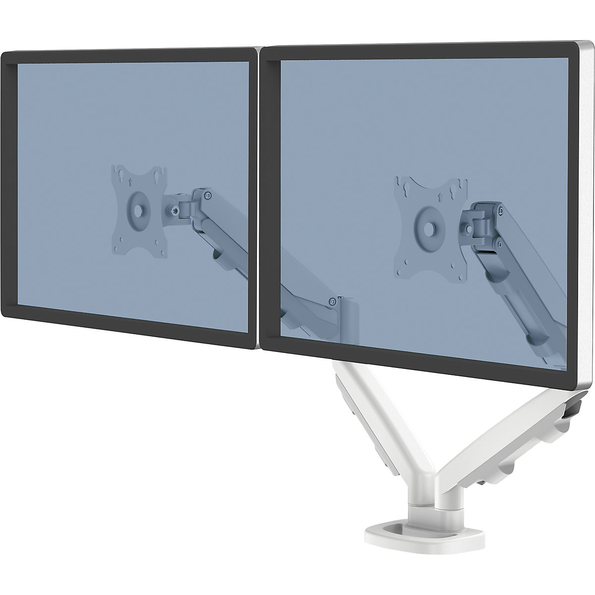 Braccio doppio per monitor EPPA – Fellowes, angolo di rotazione 180°, alt. x largh. x prof. 480 x 100 x 560 mm, bianco-0