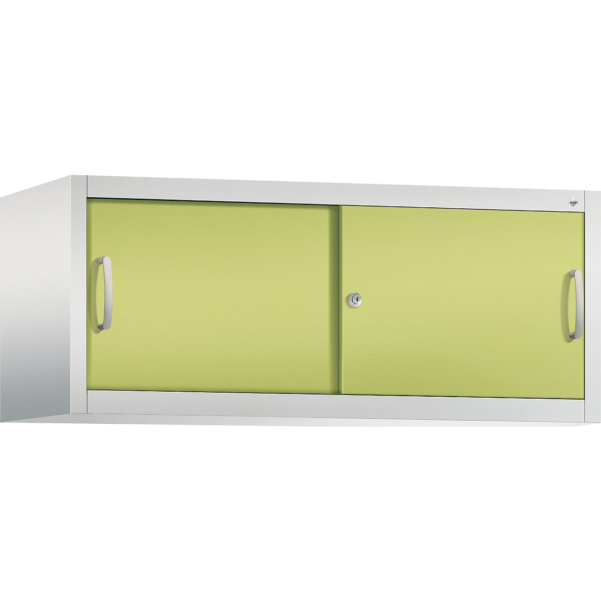 Armadietto sovrapponibile ACURADO con ante scorrevoli – C+P, alt. x largh. x prof. 500 x 1200 x 500 mm, grigio chiaro / verdino-0