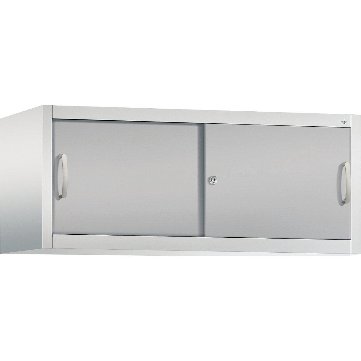 Armadietto sovrapponibile ACURADO con ante scorrevoli – C+P, alt. x largh. x prof. 500 x 1200 x 500 mm, grigio chiaro / alluminio brillante-0