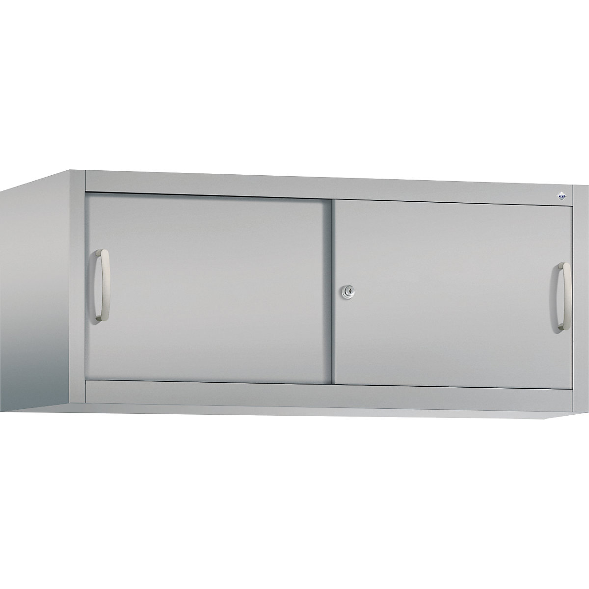 Armadietto sovrapponibile ACURADO con ante scorrevoli – C+P, alt. x largh. x prof. 500 x 1200 x 500 mm, alluminio brillante-0