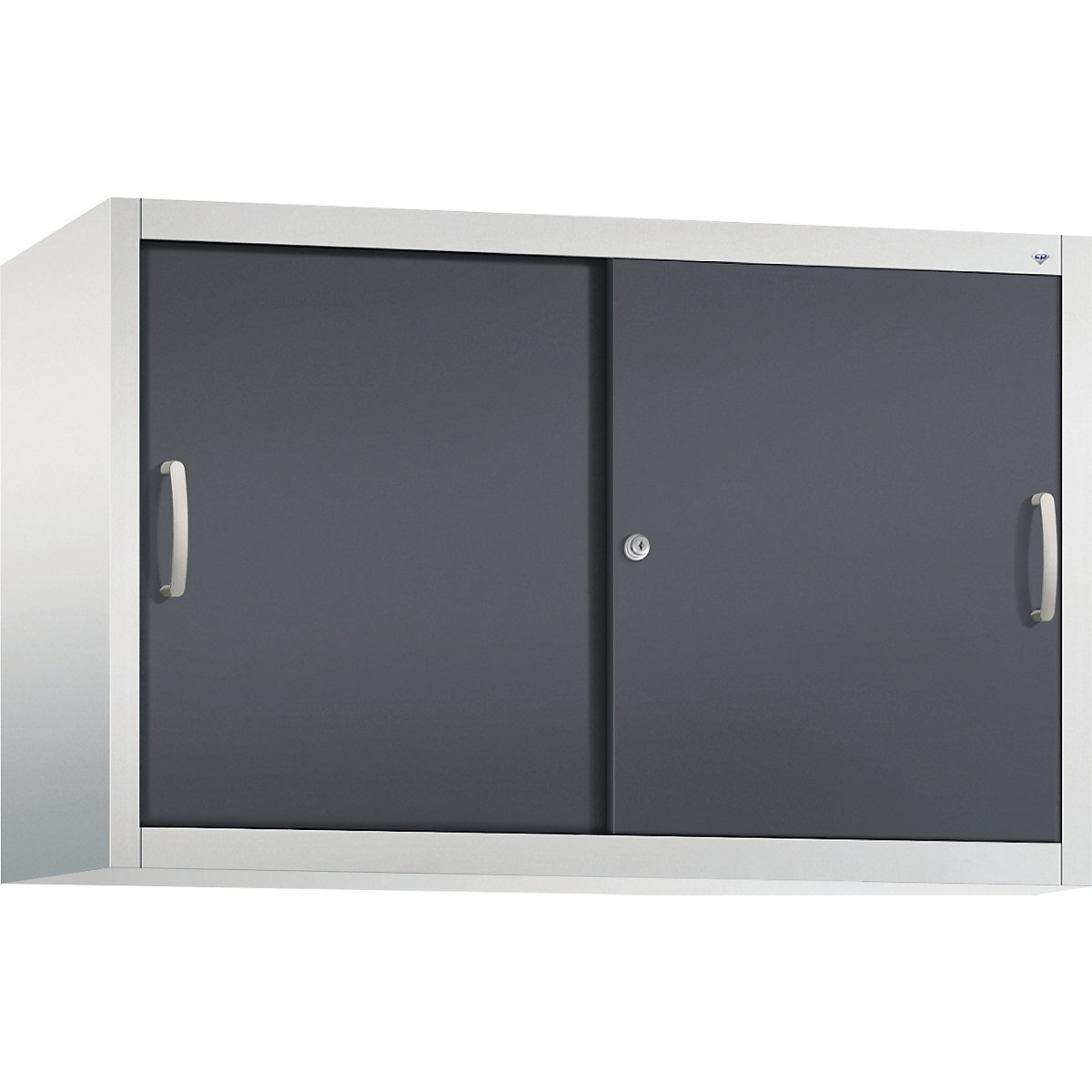 Armadietto sovrapponibile ACURADO con ante scorrevoli – C+P, 1 ripiano, alt. x largh. x prof. 790 x 1200 x 400 mm, grigio chiaro / grigio nerastro-0