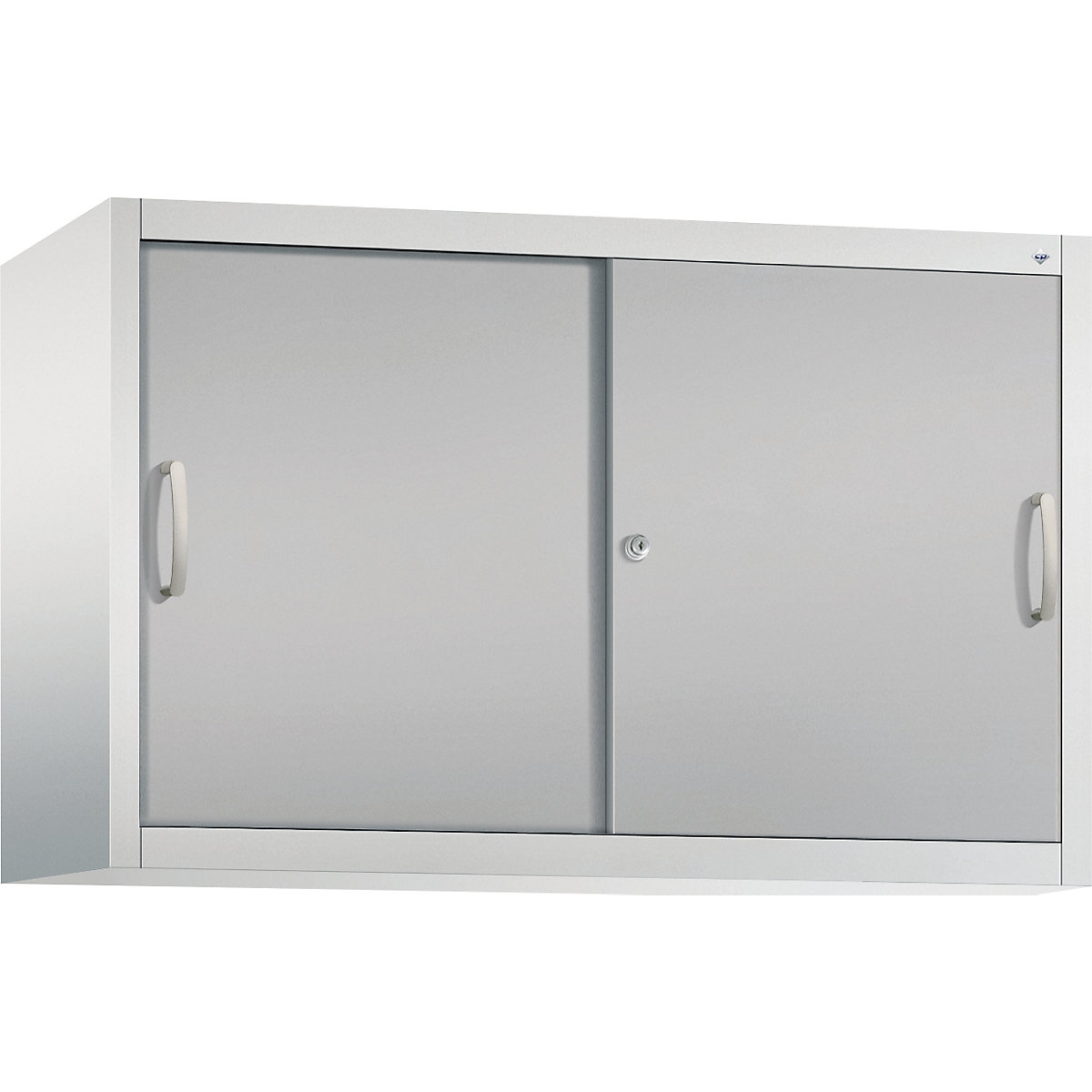 Armadietto sovrapponibile ACURADO con ante scorrevoli – C+P, 1 ripiano, alt. x largh. x prof. 790 x 1200 x 400 mm, grigio chiaro / alluminio brillante-0