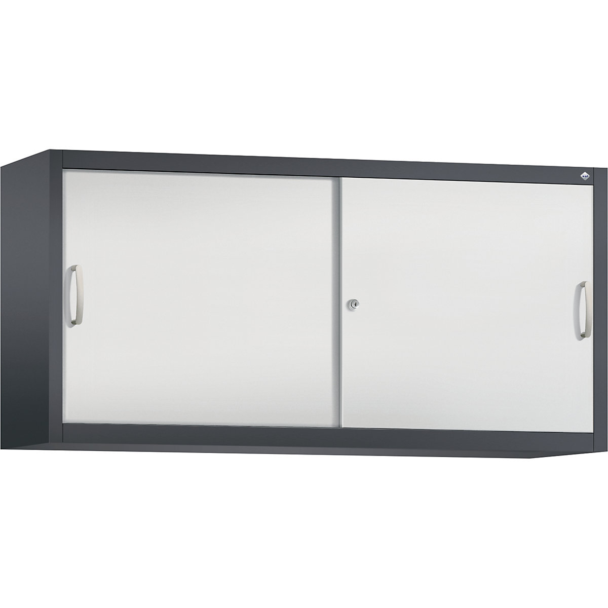 Armadietto sovrapponibile ACURADO con ante scorrevoli – C+P, 2 ripiani, alt. x largh. x prof. 790 x 1600 x 400 mm, grigio nerastro / grigio chiaro-0