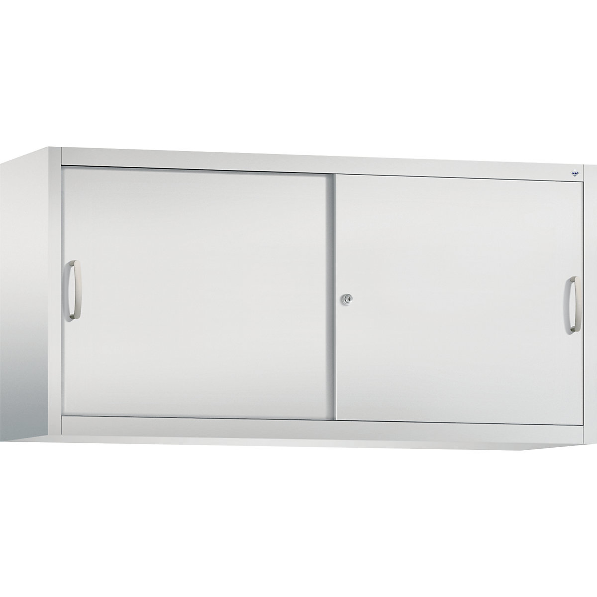 Armadietto sovrapponibile ACURADO con ante scorrevoli – C+P, 2 ripiani, alt. x largh. x prof. 790 x 1600 x 400 mm, grigio chiaro-0