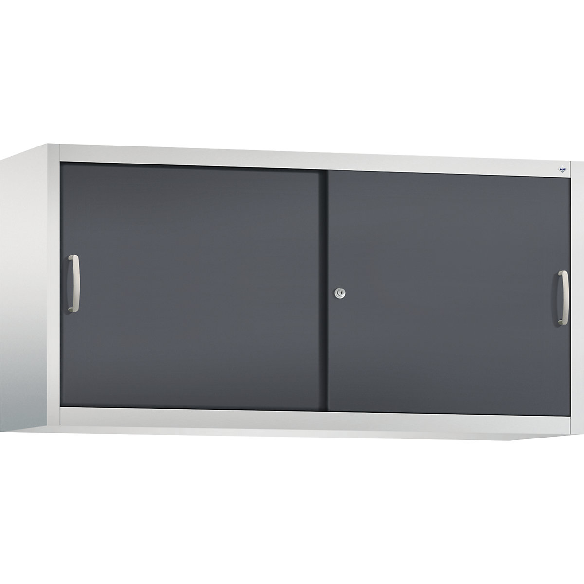 Armadietto sovrapponibile ACURADO con ante scorrevoli – C+P, 2 ripiani, alt. x largh. x prof. 790 x 1600 x 400 mm, grigio chiaro / grigio nerastro-0