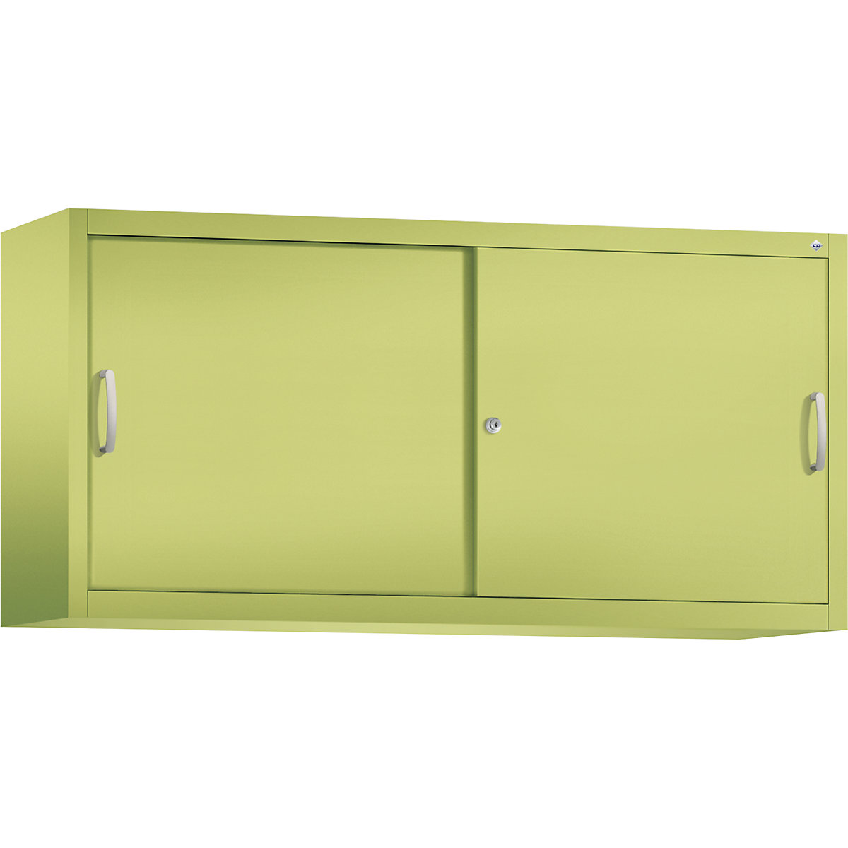 Armadietto sovrapponibile ACURADO con ante scorrevoli – C+P, 2 ripiani, alt. x largh. x prof. 790 x 1600 x 400 mm, verdino-0