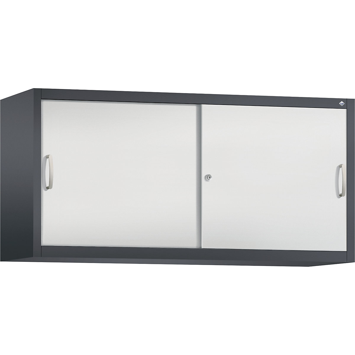 Armadietto sovrapponibile ACURADO con ante scorrevoli – C+P, 2 ripiani, alt. x largh. x prof. 790 x 1600 x 500 mm, grigio nerastro / grigio chiaro-0