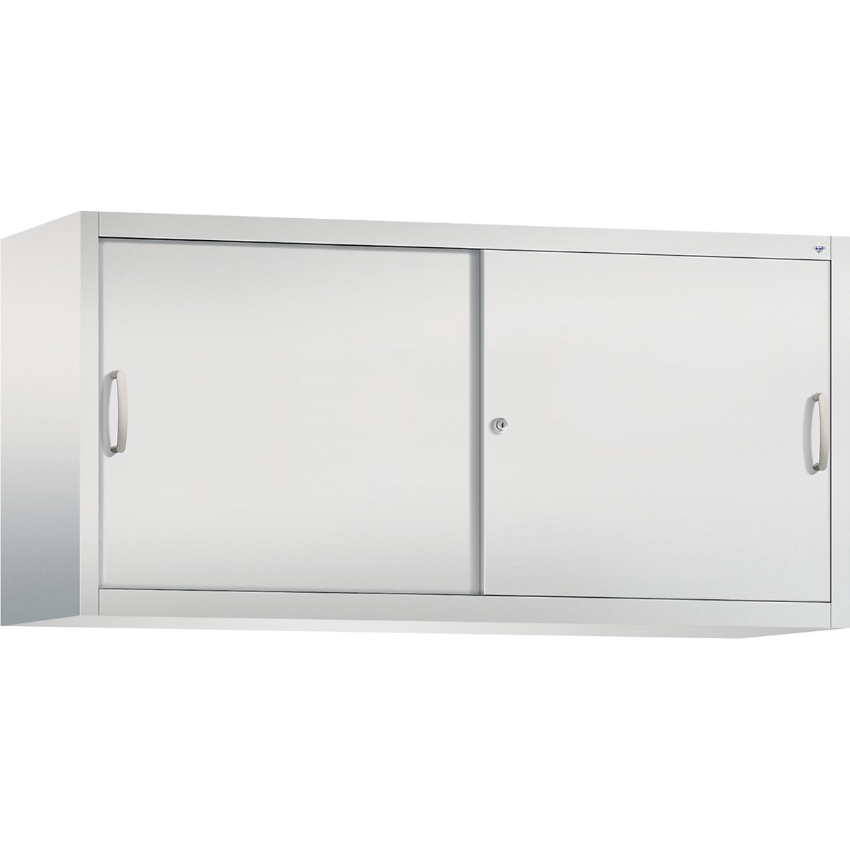 Armadietto sovrapponibile ACURADO con ante scorrevoli – C+P, 2 ripiani, alt. x largh. x prof. 790 x 1600 x 500 mm, grigio chiaro-0