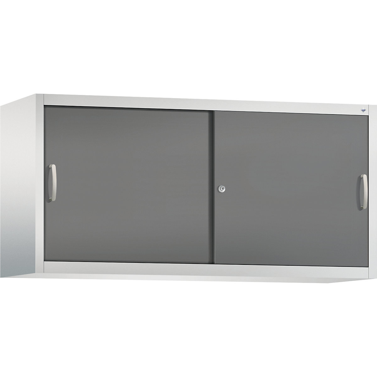 Armadietto sovrapponibile ACURADO con ante scorrevoli – C+P, 2 ripiani, alt. x largh. x prof. 790 x 1600 x 500 mm, grigio chiaro / grigio vulcano-0