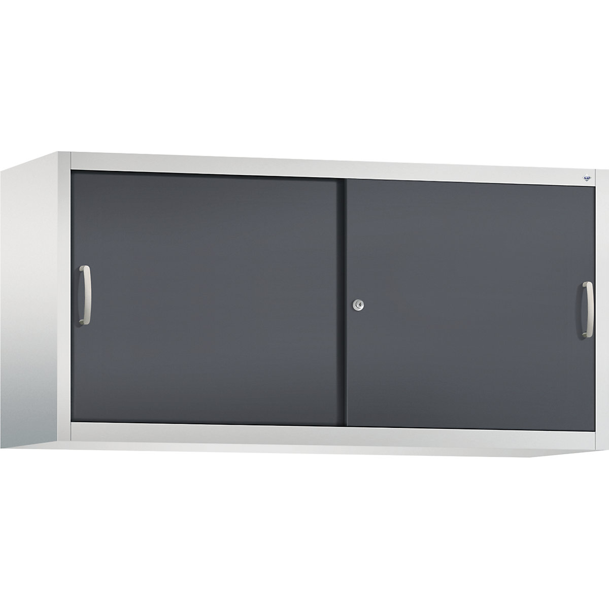 Armadietto sovrapponibile ACURADO con ante scorrevoli – C+P, 2 ripiani, alt. x largh. x prof. 790 x 1600 x 500 mm, grigio chiaro / grigio nerastro-0