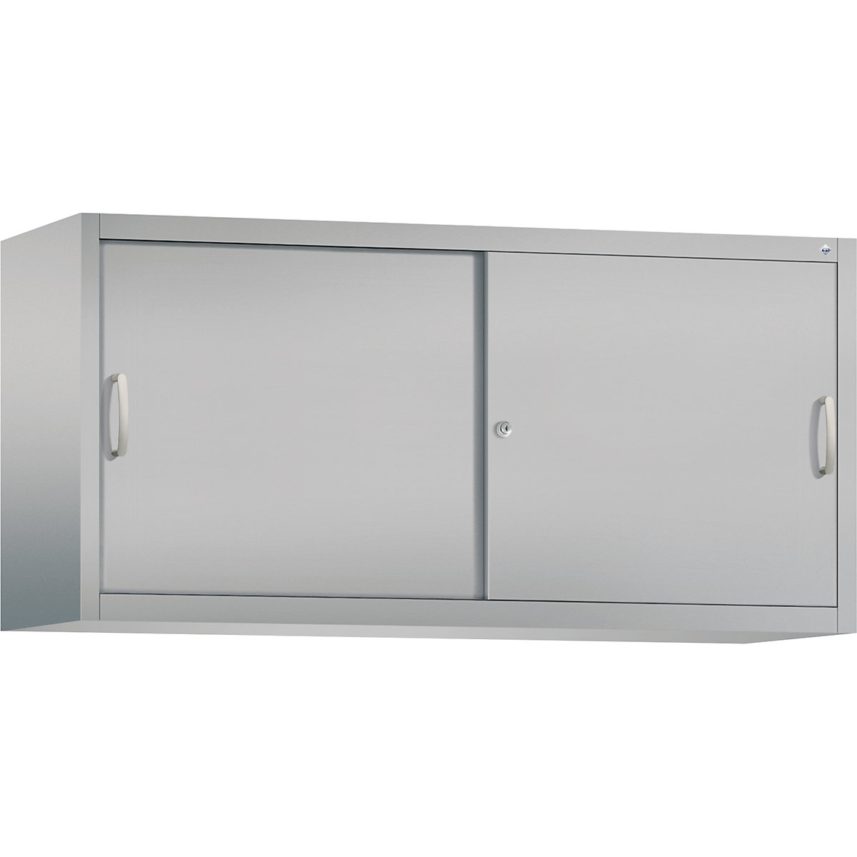 Armadietto sovrapponibile ACURADO con ante scorrevoli – C+P, 2 ripiani, alt. x largh. x prof. 790 x 1600 x 500 mm, alluminio brillante-0