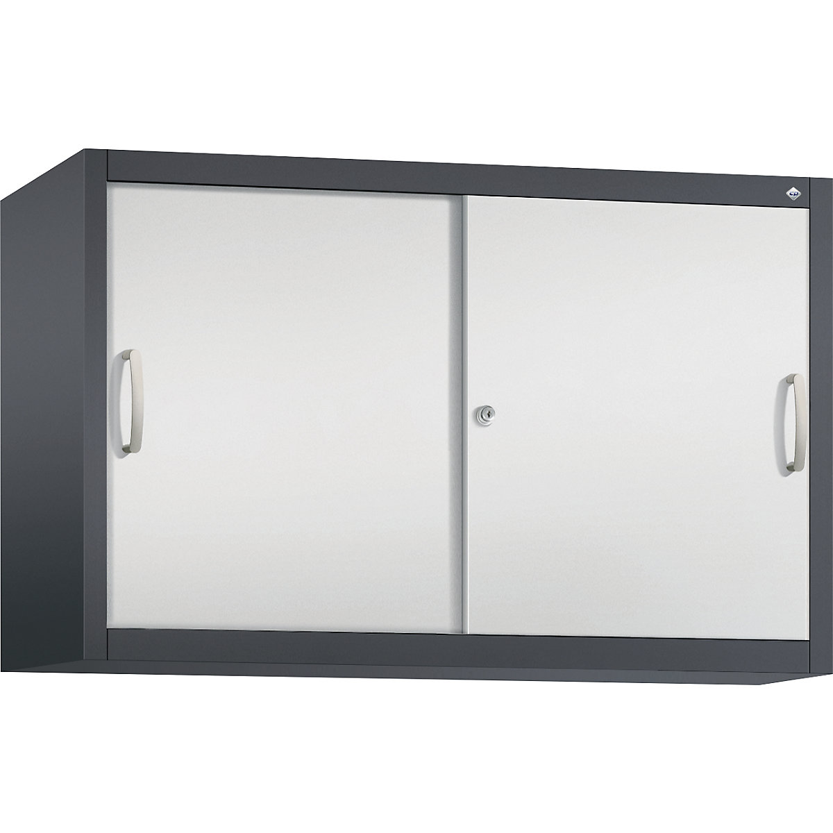Armadietto sovrapponibile ACURADO con ante scorrevoli – C+P, 1 ripiano, alt. x largh. x prof. 790 x 1200 x 400 mm, grigio nerastro / grigio chiaro-0