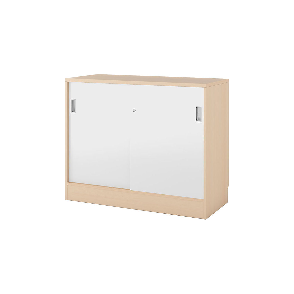 Armadio Chicago con ante scorrevoli, alt. x largh. x prof. 948 x 1215 x 400 mm, betulla / bianco spazzolato-0