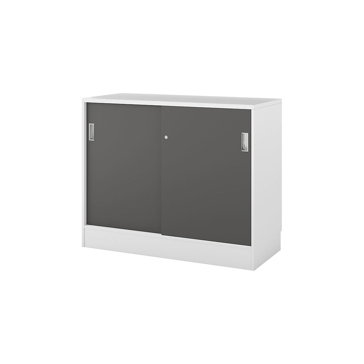Armadio Chicago con ante scorrevoli, alt. x largh. x prof. 948 x 1215 x 400 mm, bianco spazzolato / grigio scuro-0