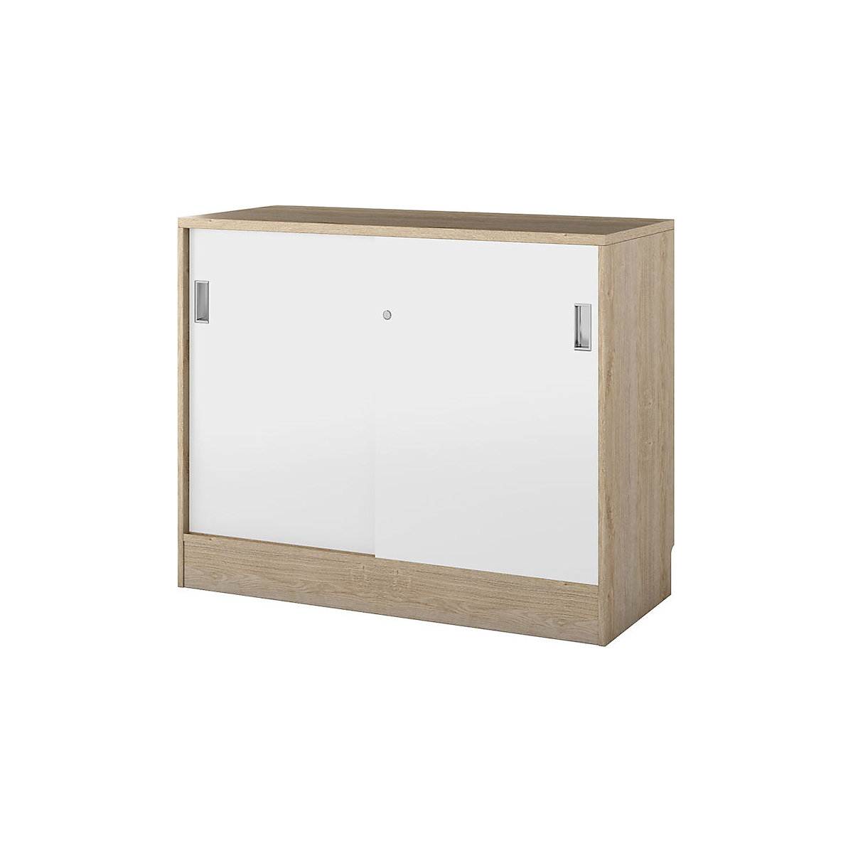 Armadio Chicago con ante scorrevoli, alt. x largh. x prof. 948 x 1215 x 400 mm, quercia / bianco spazzolato-0