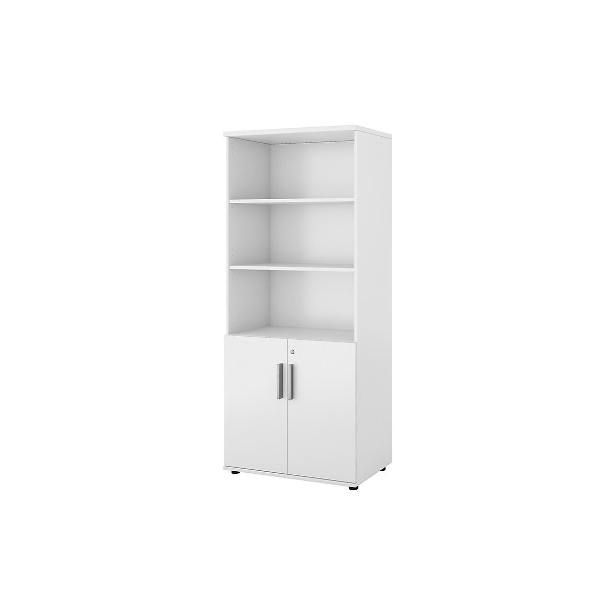 Armadio Portland, largh. x prof. 800 x 420 mm, alt. 1845 mm, altezza anta 700 mm, bianco spazzolato-0