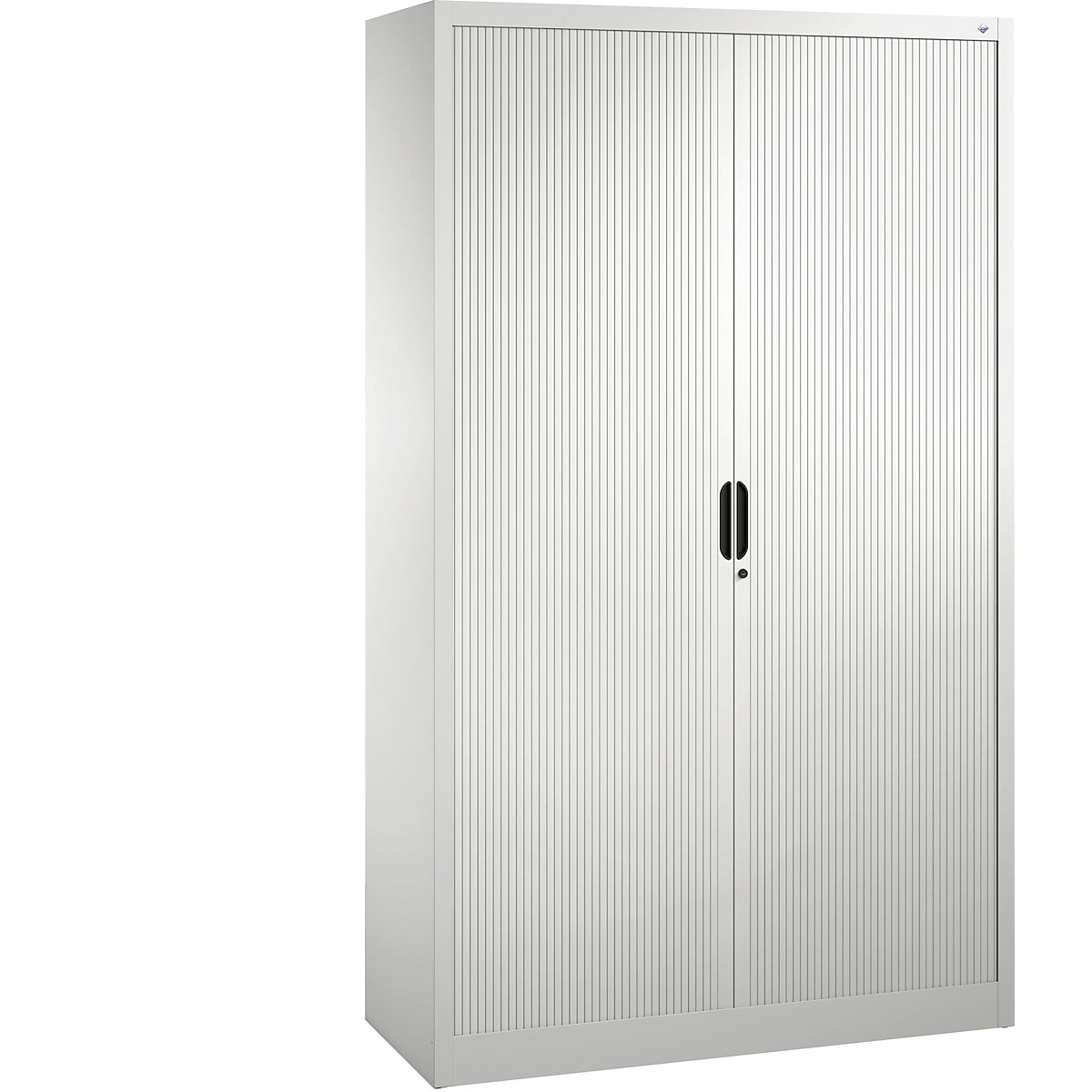 Armadio a serranda con serranda orizzontale – C+P, alt. x largh. x prof. 1980 x 1200 x 420 mm, 4 ripiani, 5 file di raccoglitori, bianco traffico-0