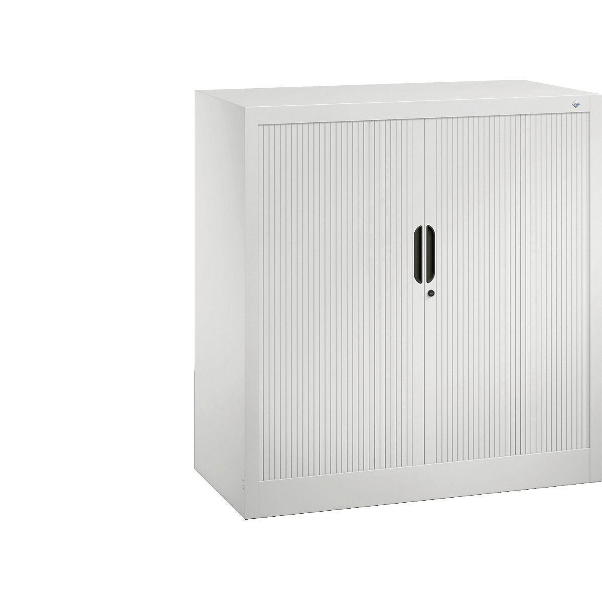 Armadio a serranda con serranda orizzontale – C+P, alt. x largh. x prof. 1030 x 1000 x 420 mm, 2 ripiani, 2,5 file di raccoglitori, bianco traffico-0