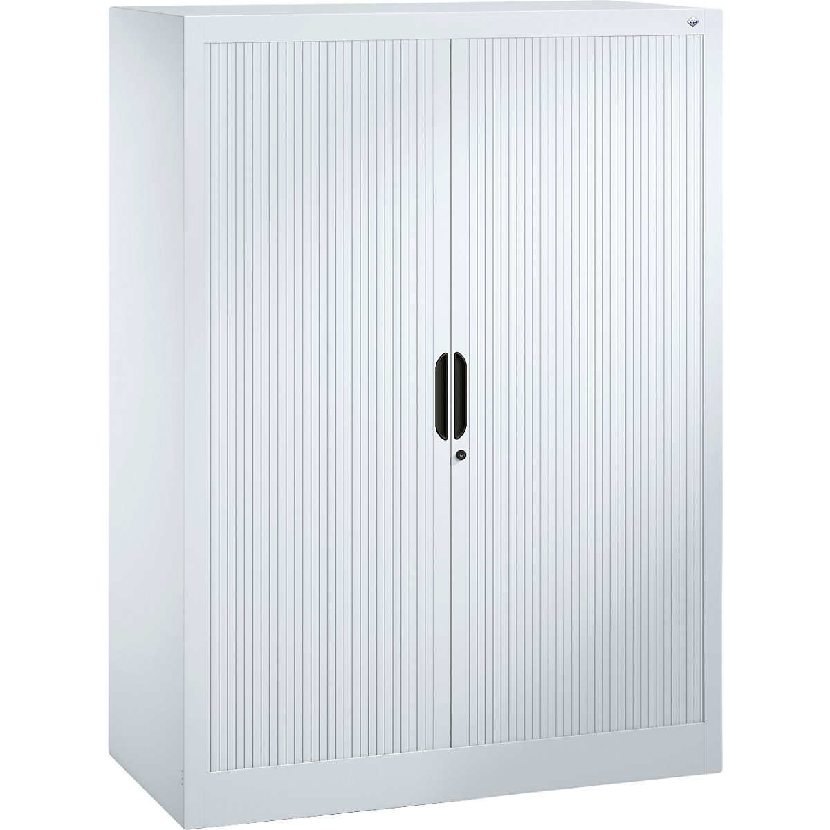 Armadio a serranda con serranda orizzontale – C+P, alt. x largh. x prof. 1345 x 1000 x 420 mm, 3 ripiani, 3,5 file raccoglitori, alluminio brillante-0