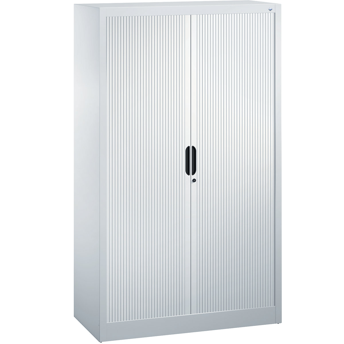 Armadio a serranda con serranda orizzontale – C+P, alt. x largh. x prof. 1660 x 1000 x 420 mm, 3 ripiani, 4 file raccoglitori, alluminio brillante-0