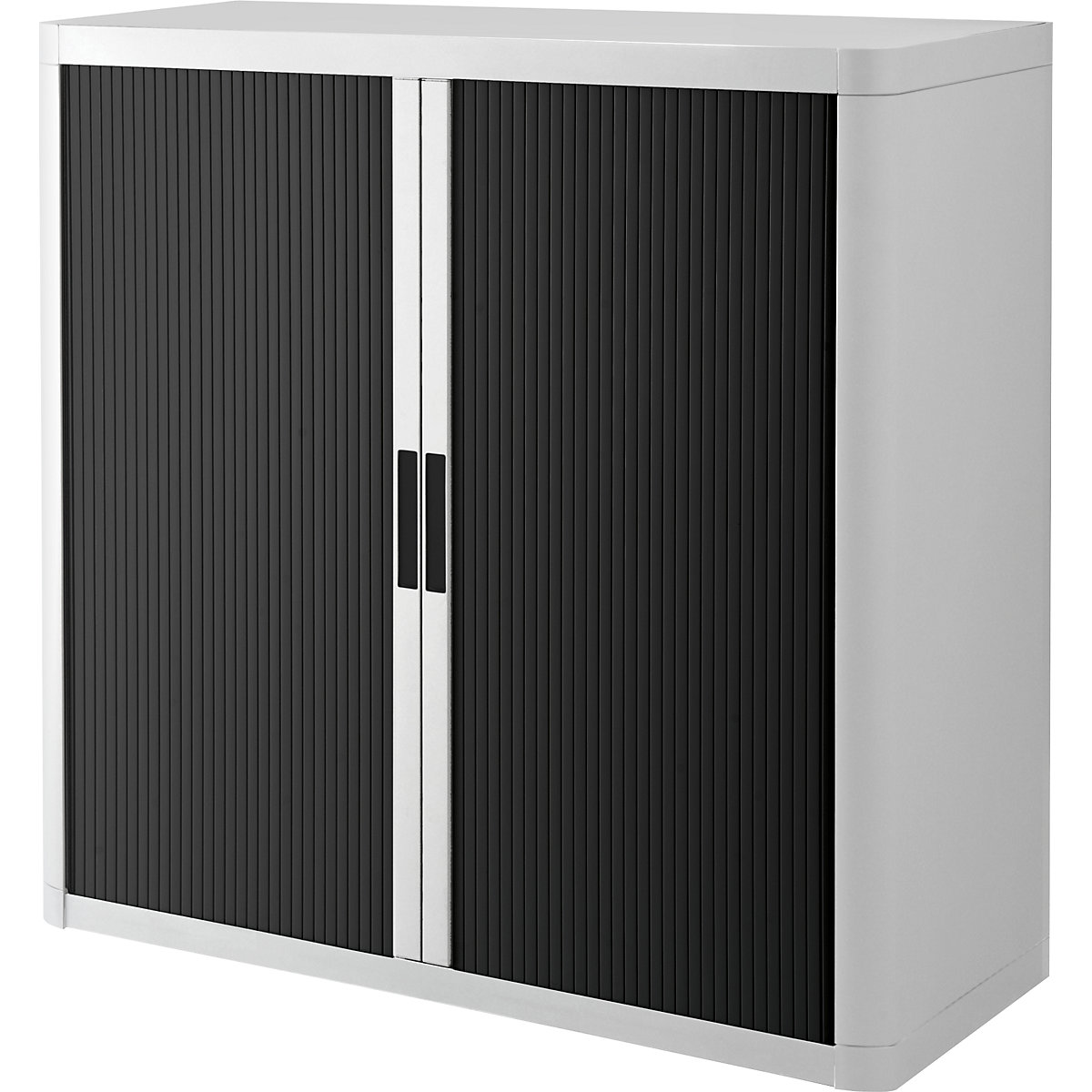Armadio a serranda easyOffice® – Paperflow, 2 ripiani, altezza 1040 mm, bianco / nero-0