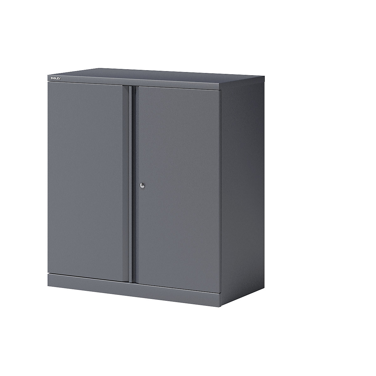 Armadio con ante a battente ESSENTIALS – BISLEY, 1 ripiano, 2 file di raccoglitori, grigio antracite-0