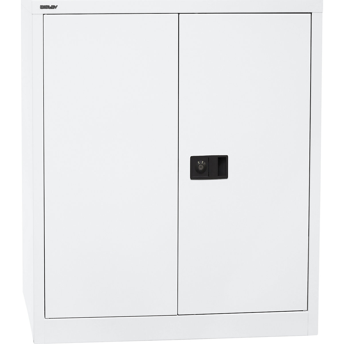 Armadio con ante a battente UNIVERSAL – BISLEY, alt. x largh. x prof. 1000 x 914 x 400 mm, 1 ripiano, 2 file di raccoglitori, bianco traffico-0