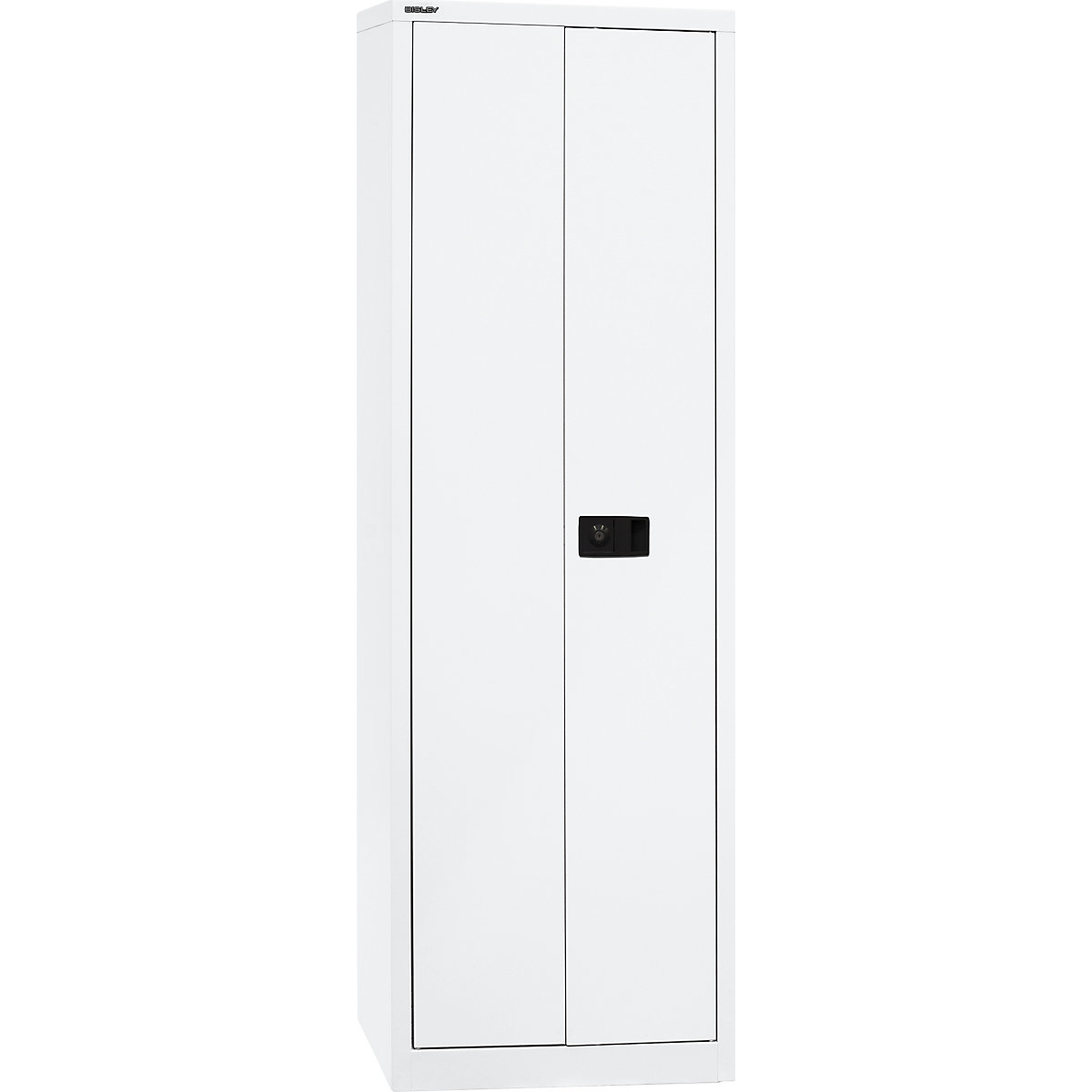 Armadio con ante a battente UNIVERSAL – BISLEY, alt. x largh. x prof. 1950 x 600 x 400 mm, 4 ripiani, 5 file raccoglitori, bianco traffico-0