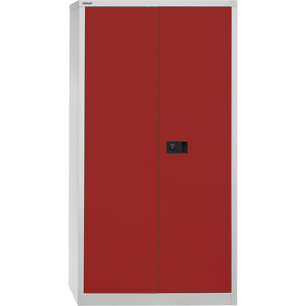 Armadio con ante a battente UNIVERSAL – BISLEY, alt. x largh. x prof. 1806 x 914 x 400 mm, 3 ripiani zincati, 4 file di raccoglitori, grigio chiaro / rosso cardinale-0
