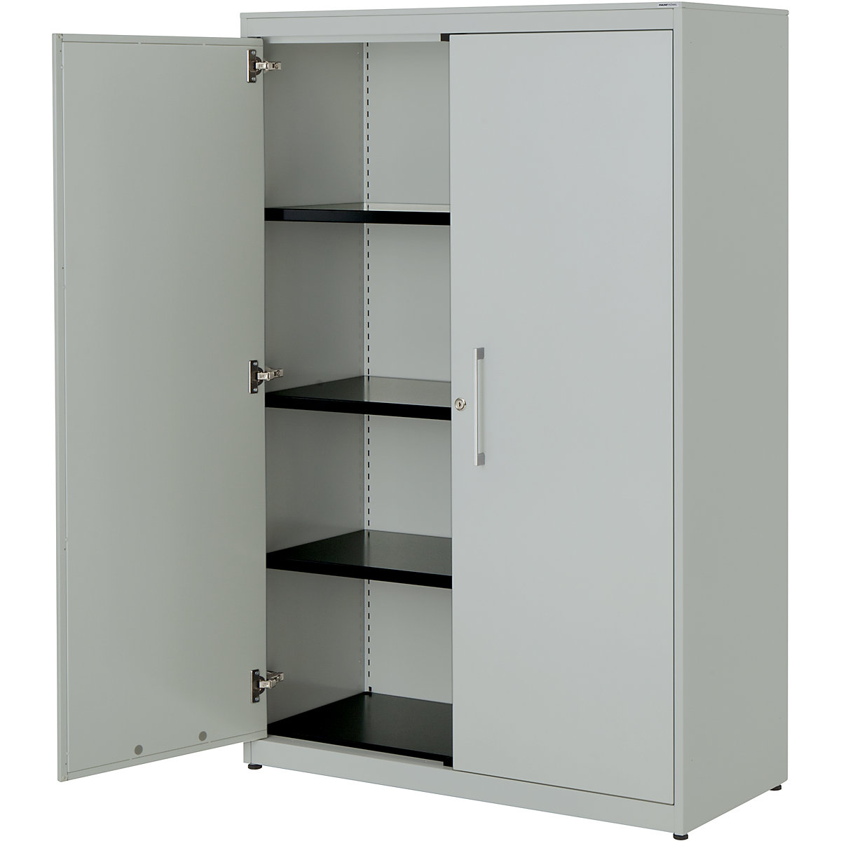 Armadio con ante a battente – mauser, alt. x largh. 1516 x 1000 mm, pannello in acciaio, 3 ripiani, grigio chiaro / grigio chiaro / grigio chiaro-0