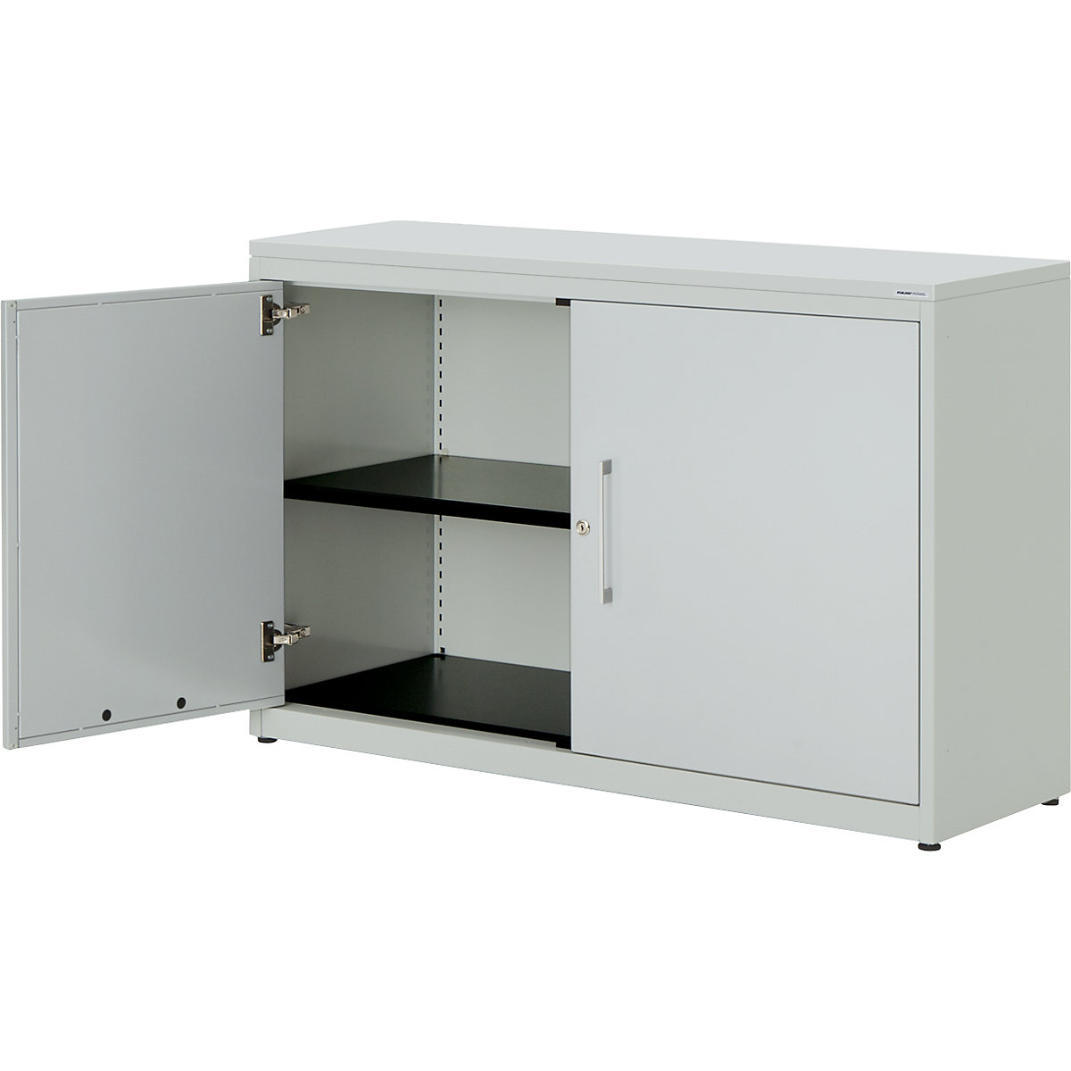 Armadio con ante a battente – mauser, alt. x largh. 830 x 1200 mm, pannello in plastica, 1 ripiano, grigio chiaro / grigio chiaro / grigio chiaro-0