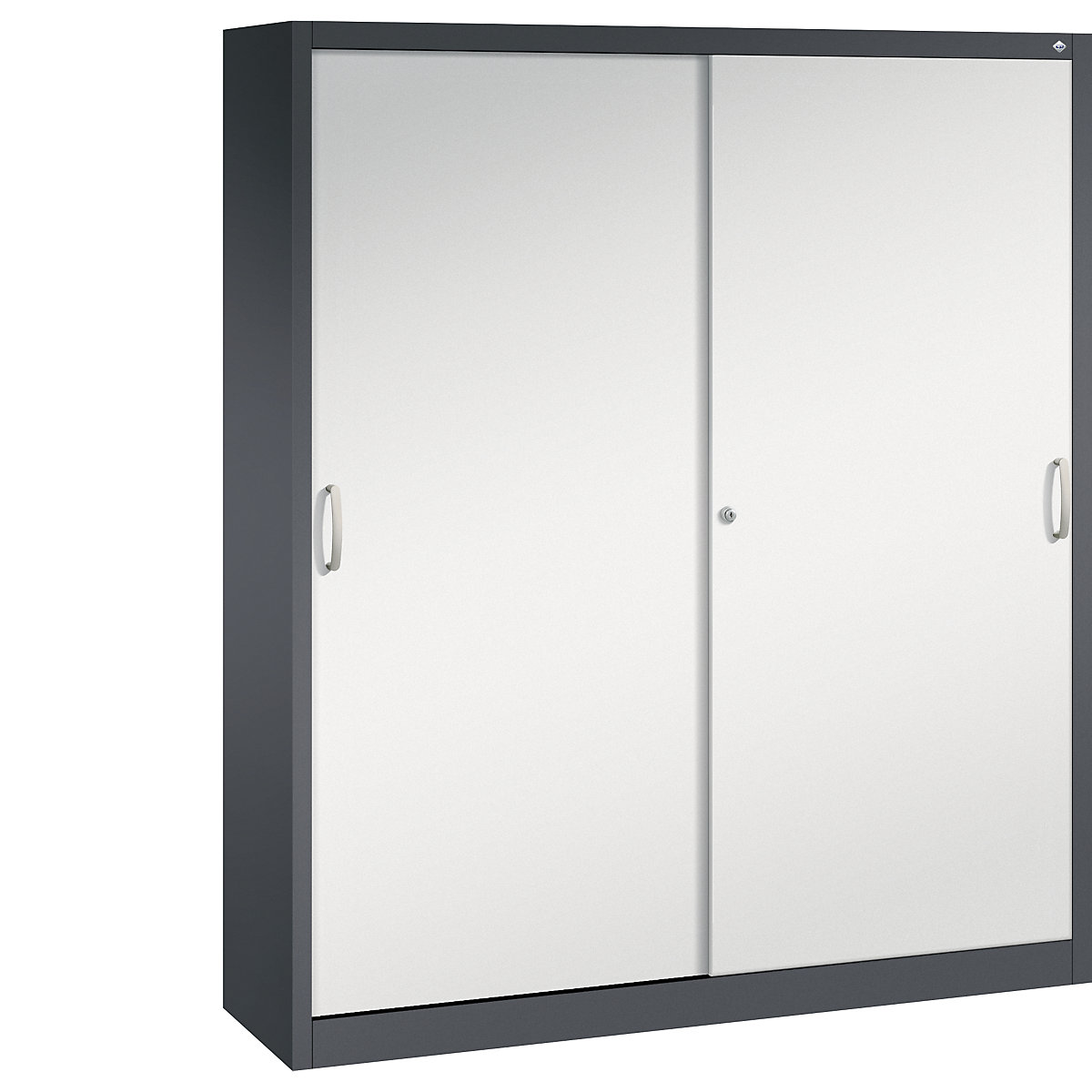 Armadio con ante scorrevoli ACURADO – C+P, 8 ripiani, alt. x largh. x prof. 1950 x 1600 x 400 mm, grigio nerastro / grigio chiaro-0