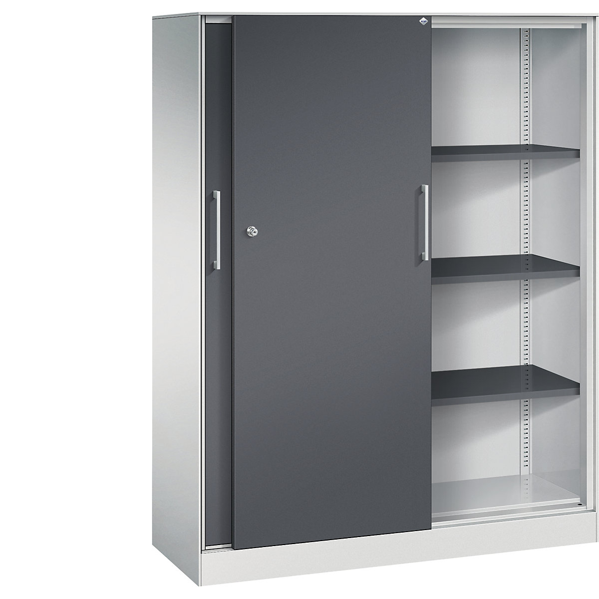 Armadio con ante scorrevoli ASISTO, altezza 1617 mm – C+P, larghezza 1200 mm, grigio chiaro/grigio nerastro-0