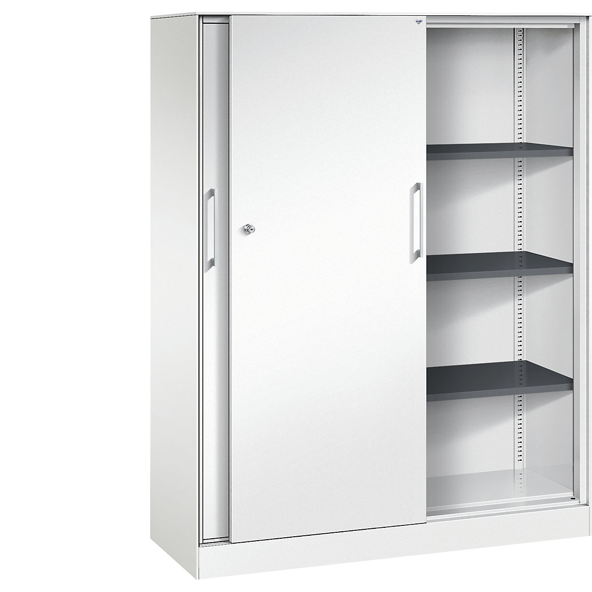 Armadio con ante scorrevoli ASISTO, altezza 1617 mm – C+P, larghezza 1200 mm, bianco traffico/bianco traffico-0